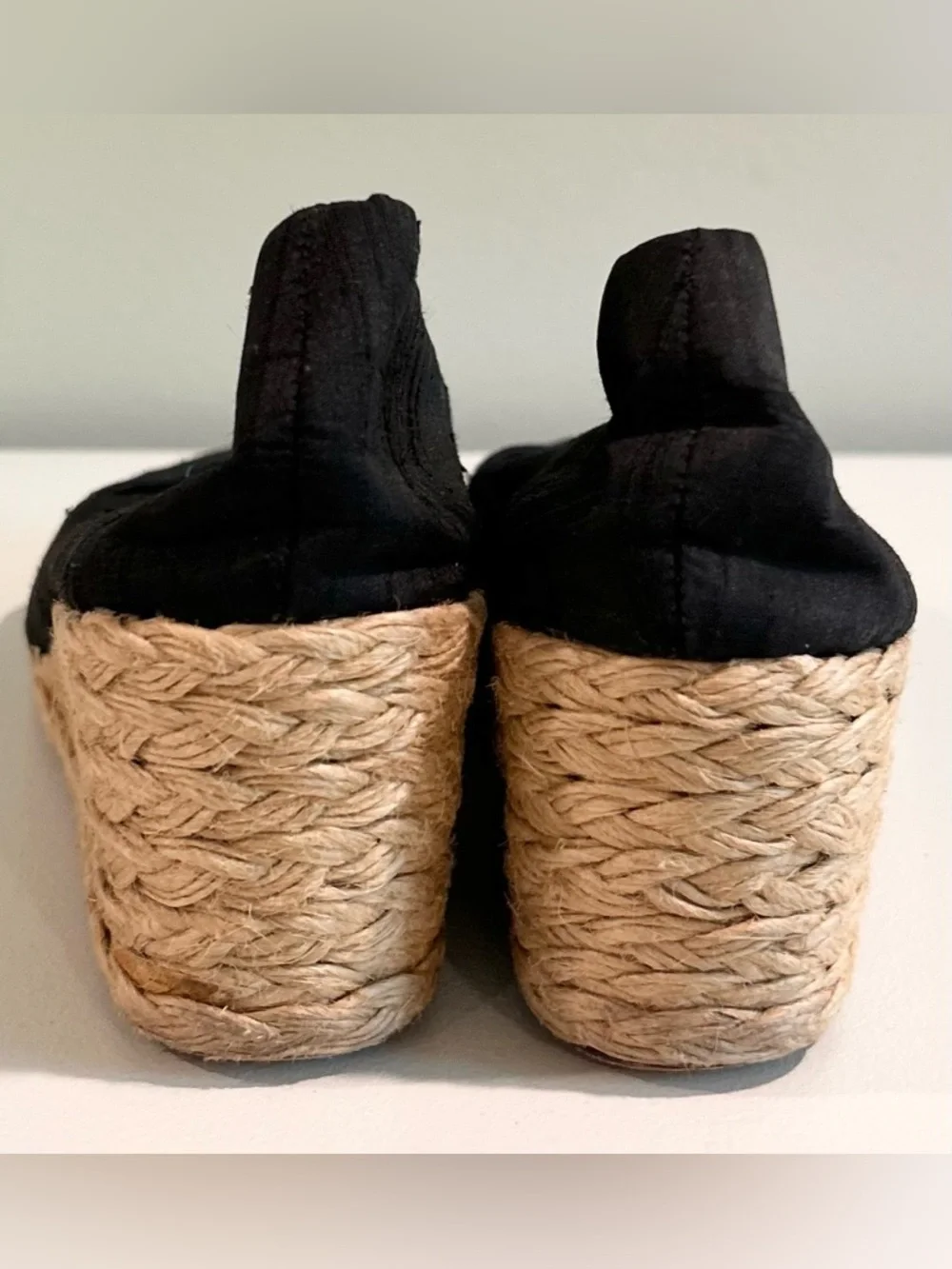 Lauren Ralph Lauren Black Espadrille Wedge Sandals Shoes 8.5